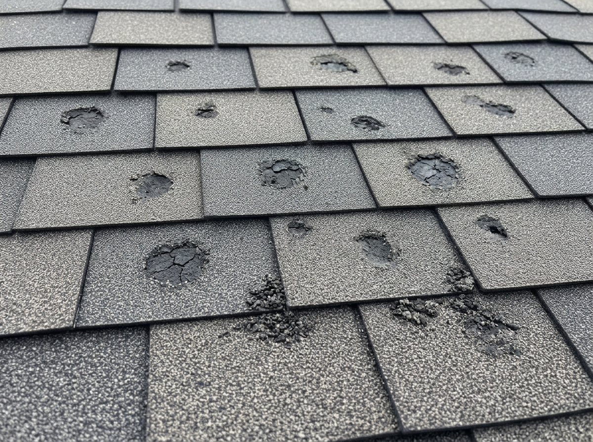 Before: Hail impact roof repair – Jacksonville